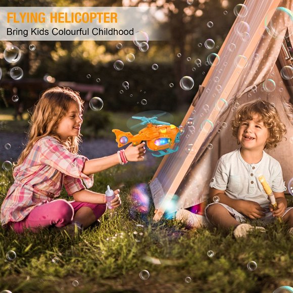Bubble Gun Bubble Machine for Toddlers, 2000+ Bubbles Per Minute, Helicopter Bu - Picture 8 of 10